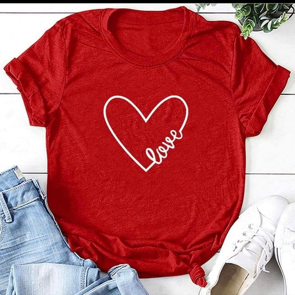 Tops - Valentines love tee red XL